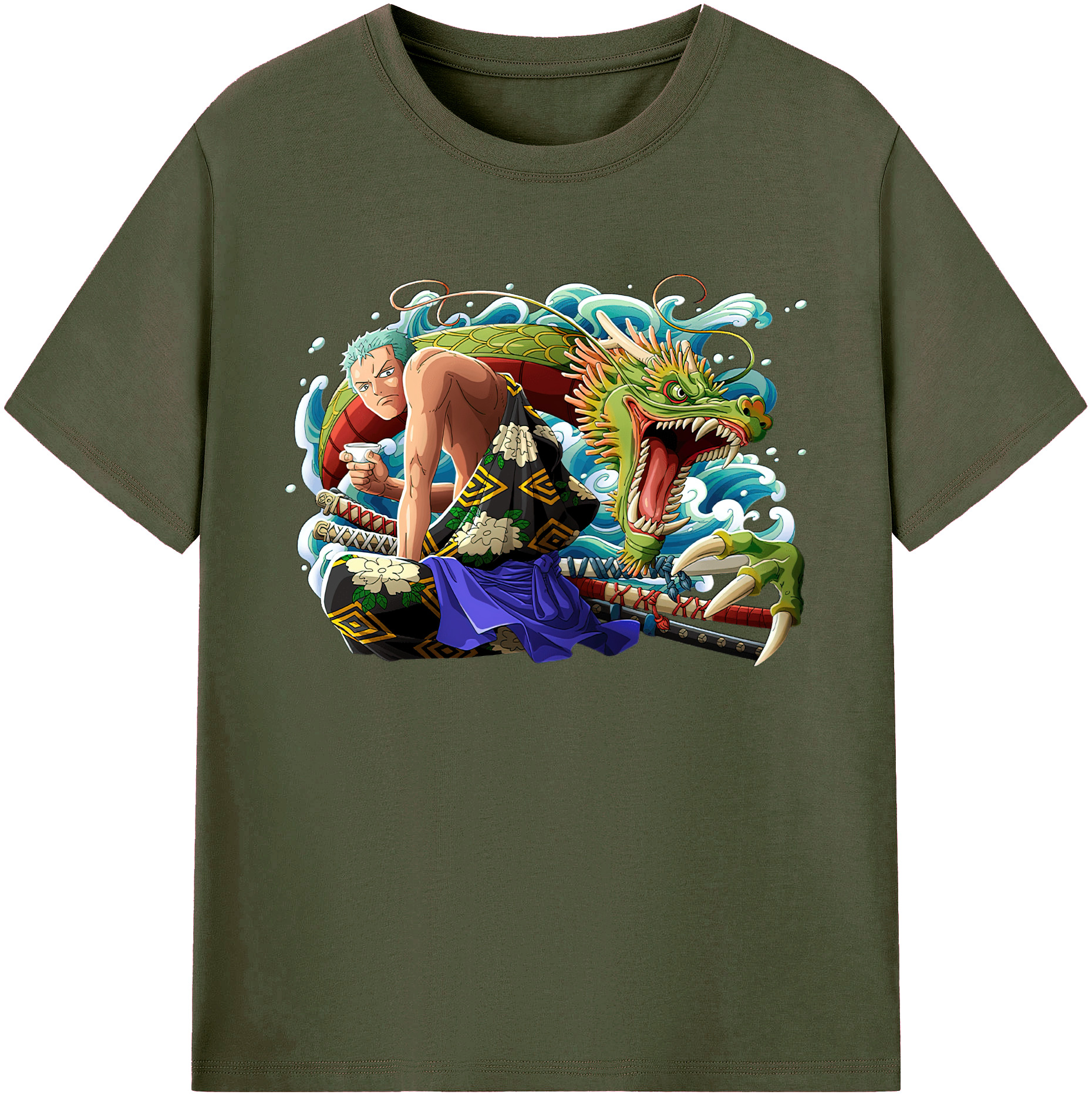 ワンピース ロロノア・ゾロ ONE PIECE Roronoa Zoro 綿100％ メンズ半袖Tシャツ｜肌触りやわらか＆通気性